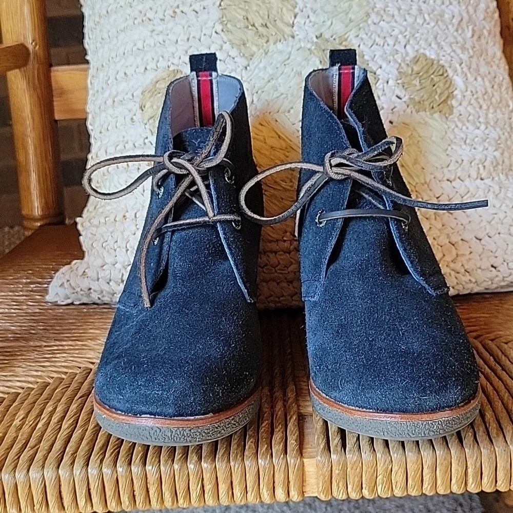 Sperry suede Harlow wedges, black, size 9M